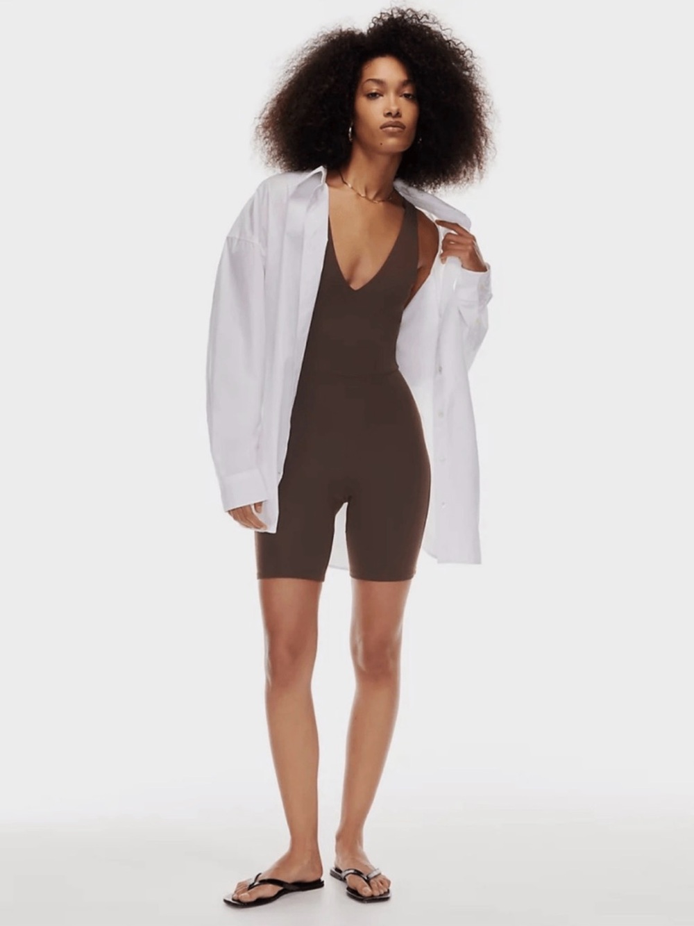 Babaton Aritzia Green Contour V-Neck Romper
